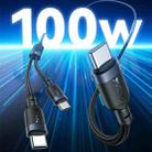 Yesido CA92 100W 5A USB-C / Type-C to Dual Type-C 2 in 1 Charging Cable, Length:1.2m(Black) - 2