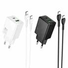 hoco N71 PD30W+QC3.0 Dual Ports Charger with 1m 60W Type-C to Type-C Data Cable, Specification:EU Plug(Black) - 2