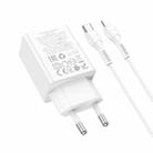 hoco N71 PD30W+QC3.0 Dual Ports Charger with 1m Type-C to 8 Pin Data Cable, Specification:EU Plug(White) - 3