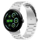 For Google Pixel Watch 3 45mm xDfind Three Beads Quick Release Metal Watch Band(Silver) - 1