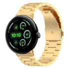 For Google Pixel Watch 3 45mm xDfind Three Beads Quick Release Metal Watch Band(Gold) - 1