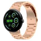 For Google Pixel Watch 3 45mm xDfind Three Beads Quick Release Metal Watch Band(Rose Gold) - 1