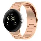For Google Pixel Watch 3 / 2 / 1 41mm xDfind Three Beads Quick Release Metal Watch Band(Rose Gold) - 1