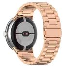 For Google Pixel Watch 3 / 2 / 1 41mm xDfind Three Beads Quick Release Metal Watch Band(Rose Gold) - 2