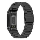 For Fitbit Charge 6 / 5 xDfind Three Beads Quick Release Metal Watch Band(Black) - 2