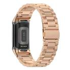 For Fitbit Charge 6 / 5 xDfind Three Beads Quick Release Metal Watch Band(Rose Gold) - 2