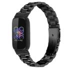 For Fitbit Inspire 3 xDfind Three Beads Quick Release Metal Watch Band(Black) - 1