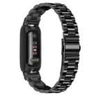 For Fitbit Inspire 3 xDfind Three Beads Quick Release Metal Watch Band(Black) - 2