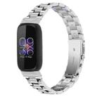 For Fitbit Inspire 3 xDfind Three Beads Quick Release Metal Watch Band(Silver) - 1