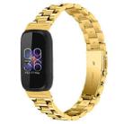 For Fitbit Inspire 3 xDfind Three Beads Quick Release Metal Watch Band(Gold) - 1