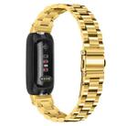 For Fitbit Inspire 3 xDfind Three Beads Quick Release Metal Watch Band(Gold) - 2