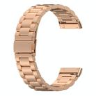 For Fitbit Versa 4 / 3 / Sense2 / 1 xDfind Three Beads Quick Release Metal Watch Band(Rose Gold) - 2