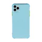 For iPhone 12 mini TPU Color Translucent Four-corner Airbag Shockproof Phone Protective case(Transparent Blue) - 1