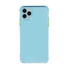 For iPhone 12 mini TPU Color Translucent Four-corner Airbag Shockproof Phone Protective case(Transparent Blue) - 1