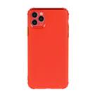 For iPhone 12 / 12 Pro TPU Color Translucent Four-corner Airbag Shockproof Phone Protective case(Transparent Red) - 1