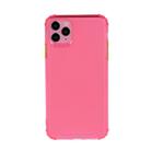 For iPhone 12 / 12 Pro TPU Color Translucent Four-corner Airbag Shockproof Phone Protective case(Transparent Rose Red) - 1