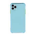 For iPhone 12 / 12 Pro TPU Color Translucent Four-corner Airbag Shockproof Phone Protective case(Transparent Blue) - 1