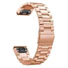 For Garmin Fenix 8/7S/6S/5S 20mm xDfind Three Beads Quick Release Metal Watch Band(Rose Gold) - 3