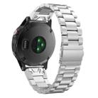 For Garmin Fenix 8/7X/6X/5X 26mm xDfind Three Beads Quick Release Metal Watch Band(Silver) - 2