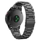 For Garmin Fenix 8/7/6/5 22mm xDfind Three Beads Quick Release Metal Watch Band(Black) - 2