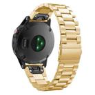 For Garmin Fenix 8/7/6/5 22mm xDfind Three Beads Quick Release Metal Watch Band(Gold) - 2