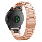 For Garmin Fenix 8/7/6/5 22mm xDfind Three Beads Quick Release Metal Watch Band(Rose Gold) - 2