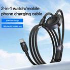 Yesido CA136L 27W USB-C / Type-C to 8 Pin & iWatch 2 in 1 Charging Cable, Length:1.2m(Black) - 2