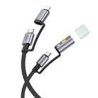 hoco U138 3A Type-C / 8 Pin to Type-C / LED Light 4 in 1 Charging Data Cable, Length: 1.2m(Black) - 3
