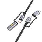 hoco U138 3A Type-C / 8 Pin to Type-C / Cigarette Lighter 4 in 1 Charging Data Cable, Length: 1.2m(Black) - 1