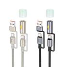 hoco U138 3A USB / Type-C to Type-C / LED Light 4 in 1 Charging Data Cable, Length: 1.2m(Grey) - 2
