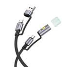 hoco U138 3A USB / Type-C to Type-C / LED Light 4 in 1 Charging Data Cable, Length: 1.2m(Black) - 3