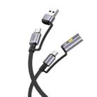 hoco U138 3A USB / Type-C to Type-C / Cigarette Lighter 4 in 1 Charging Data Cable, Length: 1.2m(Black) - 1