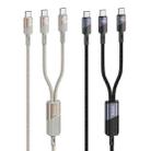 hoco U139 100W Type-C to Type-C and Type-C Fast Charging Data Cable, Length: 1.2m(Black) - 2