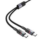 hoco U139 100W Type-C to Type-C and Type-C Fast Charging Data Cable, Length: 1.2m(Black) - 3