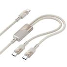 hoco U139 100W Type-C to Type-C and Type-C Fast Charging Data Cable, Length: 1.2m(Gold) - 1