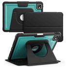 For iPad Pro 11 2024 Honeycomb Magnetic Rotation Holder Leather Smart Tablet Case(Dark Green) - 1