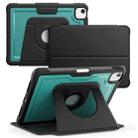 For iPad Air 11 2025 / 2024 Honeycomb Magnetic Rotation Holder Leather Smart Tablet Case(Dark Green) - 1