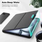 For iPad Air 13 2025 / 2024 Honeycomb Magnetic Rotation Holder Leather Smart Tablet Case(Black) - 3