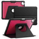 For iPad Air 13 2025 / 2024 Honeycomb Magnetic Rotation Holder Leather Smart Tablet Case(Wine Red) - 1