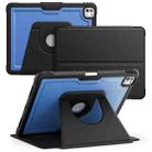 For iPad Pro 13 2024 Honeycomb Magnetic Rotation Holder Leather Smart Tablet Case(Blue) - 1