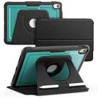 For iPad 2025 / 2022 Honeycomb Magnetic Rotation Holder Leather Smart Tablet Case(Dark Green) - 1
