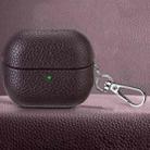 For Samsung Galaxy Buds 3 / 3 Pro Litchi Texture PU Earphones Case with Hook(Dark Purple) - 1