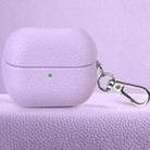 For Samsung Galaxy Buds 3 / 3 Pro Litchi Texture PU Earphones Case with Hook(Purple) - 1