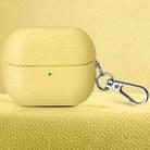 For Samsung Galaxy Buds 3 / 3 Pro Litchi Texture PU Earphones Case with Hook(Yellow) - 1