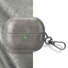 For Samsung Galaxy Buds 3 / 3 Pro Retro Crazy Horse Texture PU Earphones Case with Hook(Dark Grey) - 1