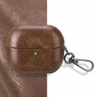 For Samsung Galaxy Buds 3 / 3 Pro Retro Crazy Horse Texture PU Earphones Case with Hook(Brown) - 1
