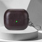 For Samsung Galaxy Buds 3 / 3 Pro Oily Skin Texture PU Earphones Case with Hook(Coffee) - 1