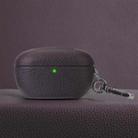 For Sony WF-1000XM5 Litchi Texture PU Earphones Case with Hook(Dark Purple) - 1