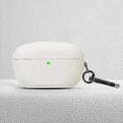 For Sony WF-1000XM5 Litchi Texture PU Earphones Case with Hook(White) - 1