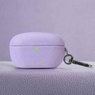 For Sony WF-1000XM5 Litchi Texture PU Earphones Case with Hook(Purple) - 1